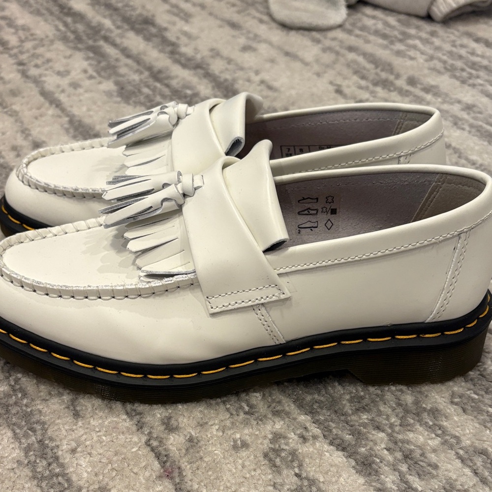 Dr. Martens White Tassel Loafers
